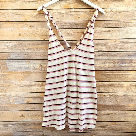 We The Free Tops - We The Free Tank Women’s Size Large Lost At Sea Stripe Twist Back Cotton